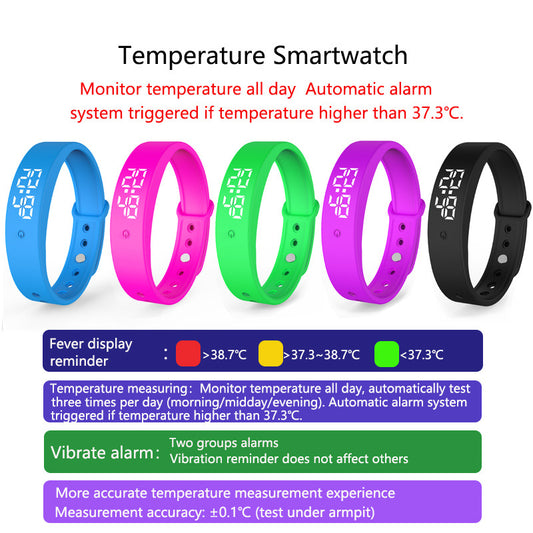 Smart Temperature Monitoring Sports Bracelet